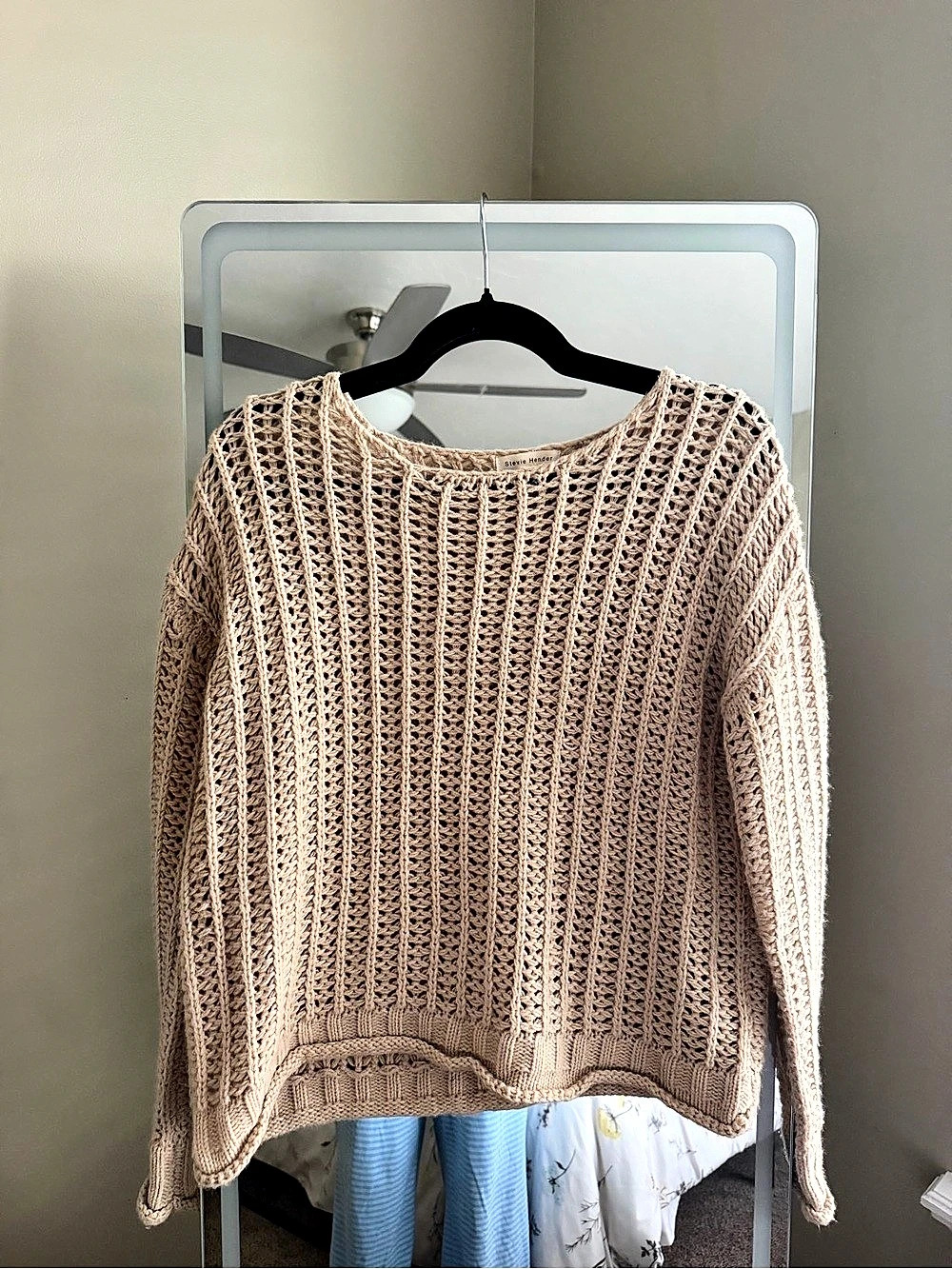 Stevie Hender Open Knit Crewneck Sweater Size M/L